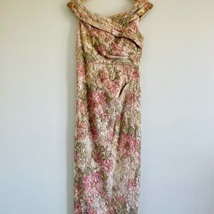 Adrianna Papell Off-The Shoulder Floral Gown